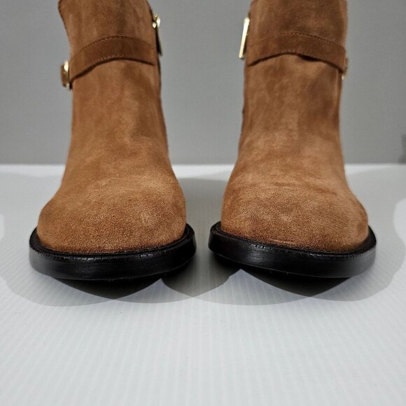 NEW Sam Edelman Nolynn Ankle Boot Womens 8.5 Brown Suede Buckle Fall Classic - Picture 6 of 14
